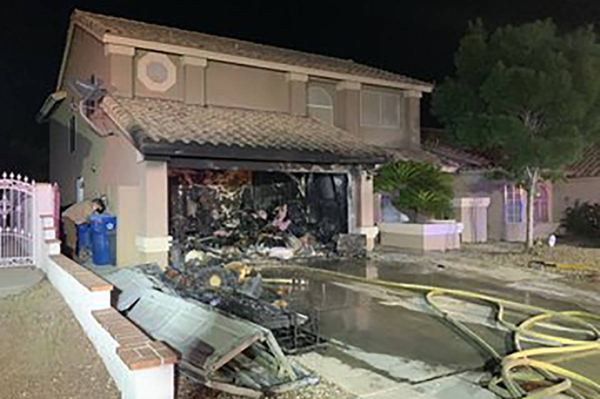 Three people were displaced and damage was estimated at $10,000 when fire gutted the garage of ...