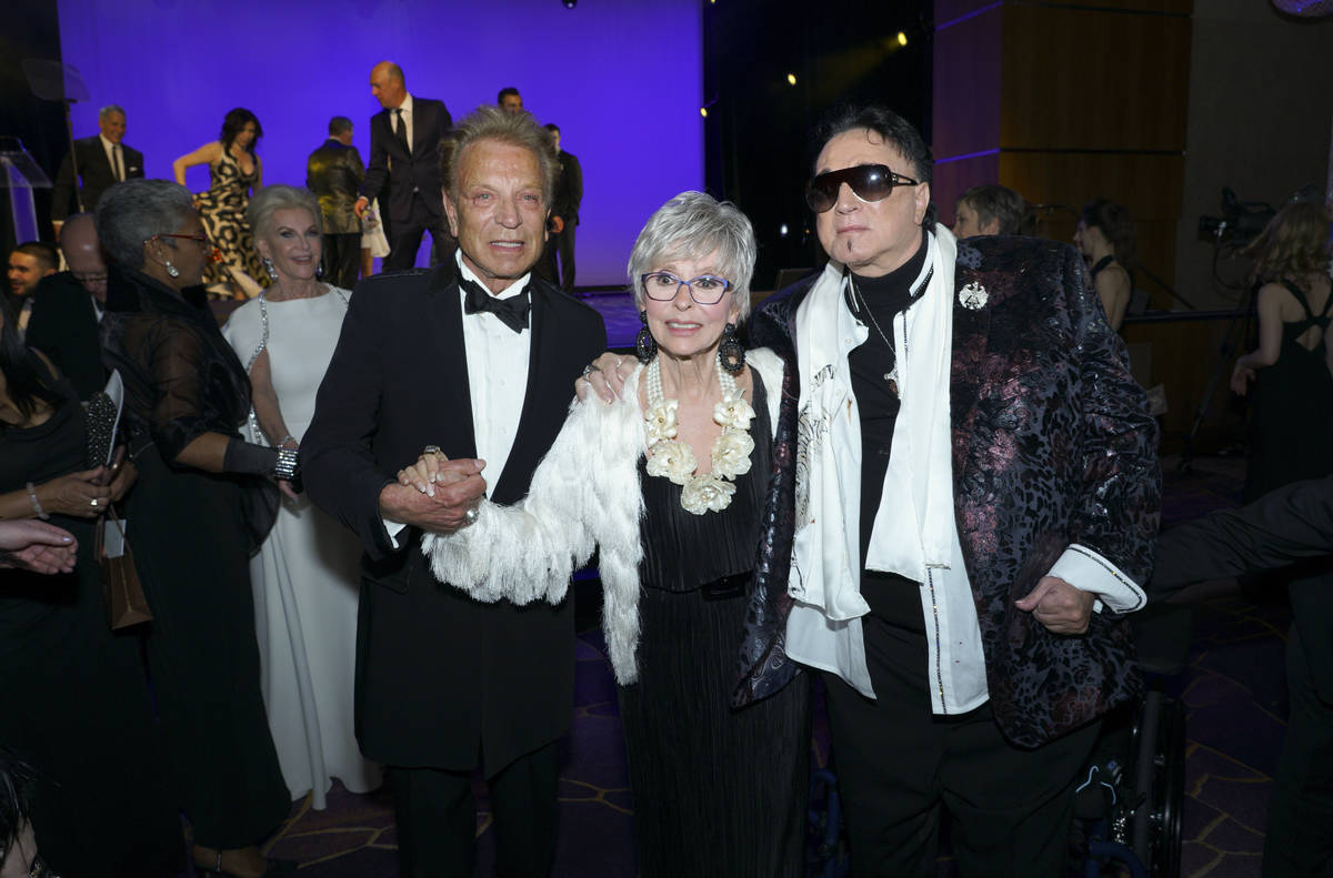 Entertainment legend Rita Moreno with Siegfried & Roy after accepting her Woman of the Year ...
