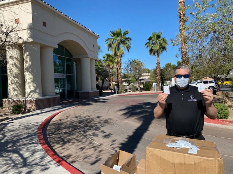 Comprehensive Cancer Centers of Nevada donated 10,000 sunscreen packets to the Cashman Isolatio ...