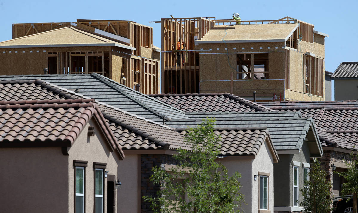 Homes under construction in the master-planned community of Cadence in Henderson Thursday, Apri ...