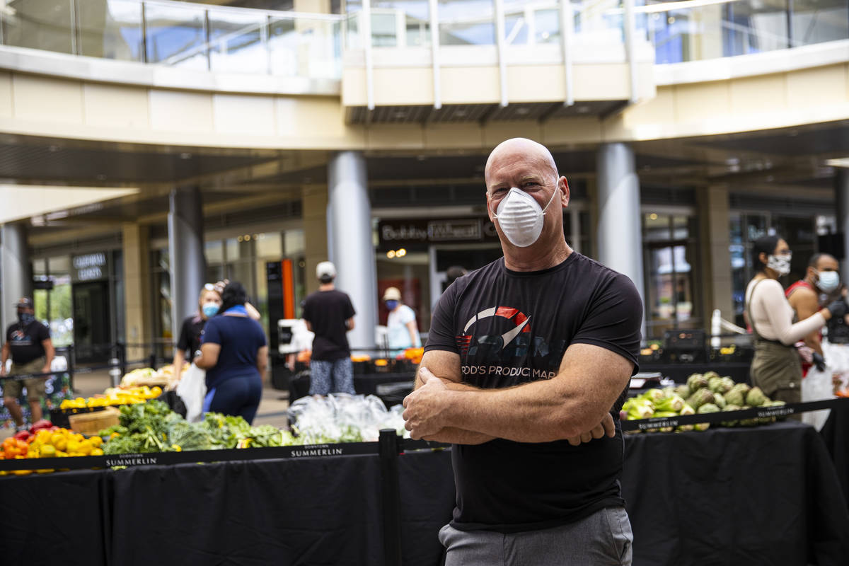 Rod Huebert, owner of the Las Vegas Farmers Market, poses for a portrait at Downtown Summerlin ...