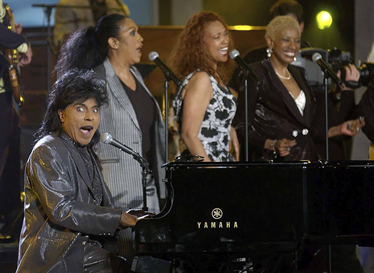 In this April 21, 2002 file photo, Little Richard performs "Good Golly Miss Molly" with the Poi ...