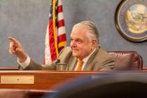 Gov. Steve Sisolak speaks during a press conference to update Nevada citizens about the coronav ...