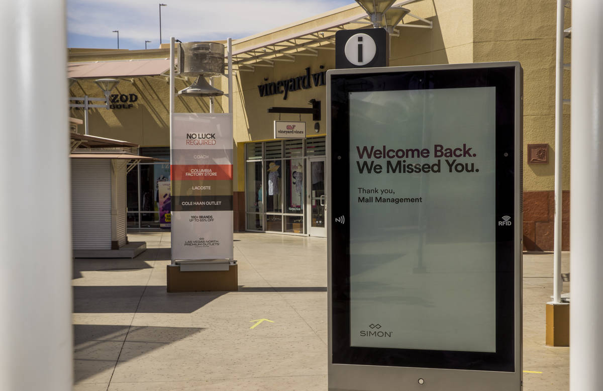 One of the many customer information signs now installed throughout the Las Vegas North Premium ...