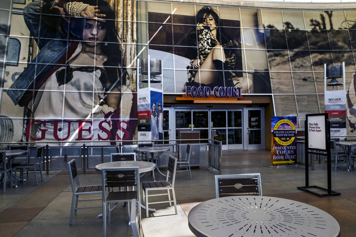 Some seating is now eliminated in the food court area to encourage social distancing throughout ...