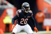 Chicago Bears cornerback Prince Amukamara plays against the Detroit Lions during the first half ...