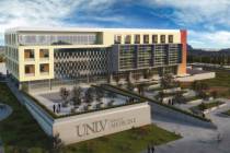 A rendering of the UNLV School of Medicine's first building. (Nevada Health and Bioscience Asse ...