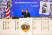 IMAGE DISTRIBUTED FOR THE NEW YORK STOCK EXCHANGE - Kevin Hance of Kimberly-Clark Corporation r ...
