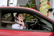 FILE - In this April 27, 2015 file photo, Cassandra Callender, arrives home with her mother in ...
