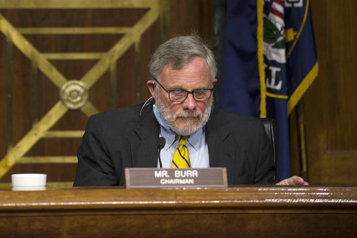 Chairman Richard Burr, R-N.C., listens at a Senate Intelligence Committee hearing for a nominat ...