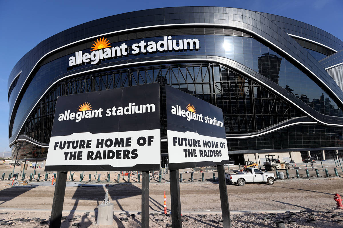Allegiant Stadium, home of the Las Vegas Raiders, just off the Strip on Thursday, May 7, 2020. ...