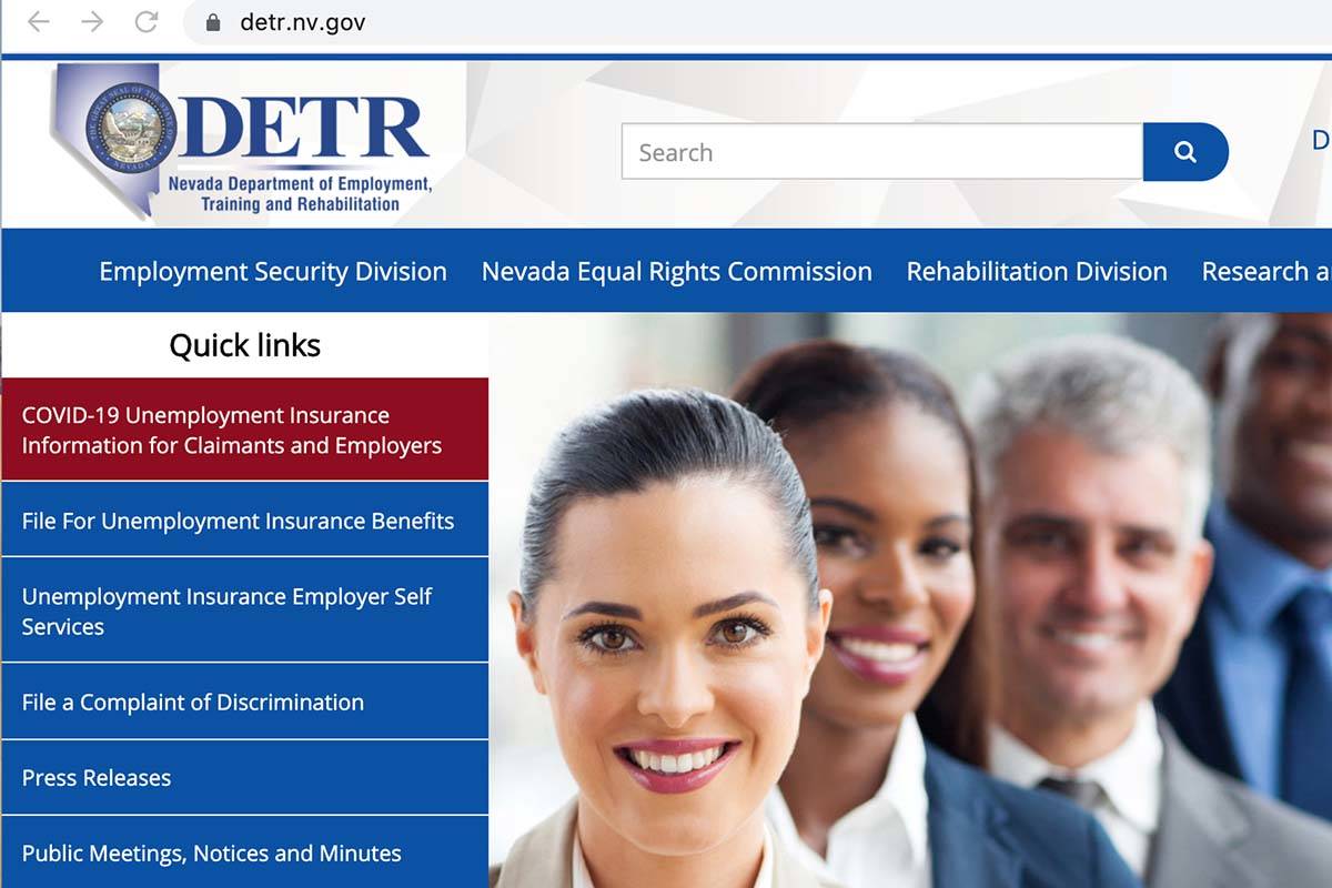 The Nevada unemployment website (DETR).