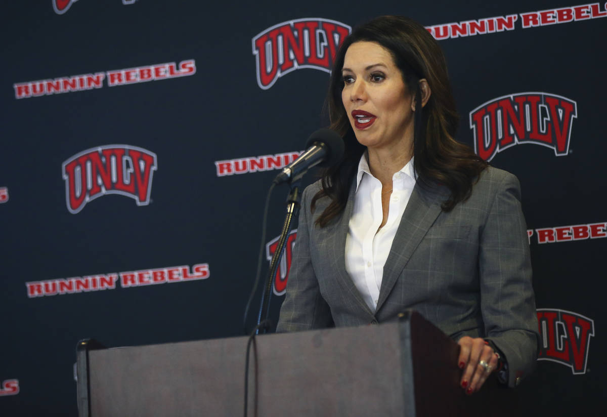UNLV athletic director Desiree Reed-Francois talks about the search for a new basketball head c ...