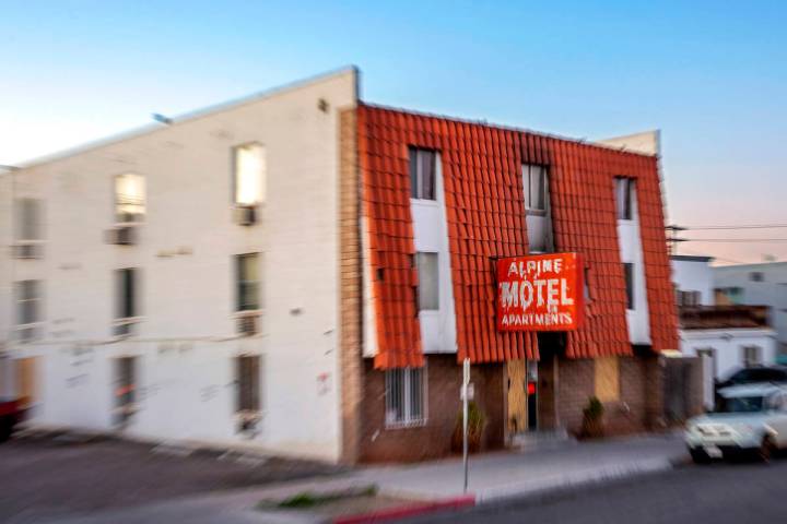 The exterior of the Alpine Motel Apartments on Wednesday, Feb. 12, 2020, in Las Vegas. (L.E. Ba ...