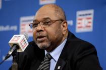 FILE - In this Dec. 3, 2012, file photo, Bob Watson talks about the selections made to the Base ...