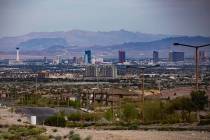 The Strip seen from Summerlin in Las Vegas, Sunday, April 26, 2020. (Rachel Aston/Las Vegas Rev ...