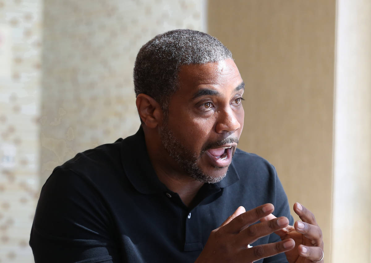 Democrat Steven Horsford, who is running for Nevada's 4th Congressional District, speaks during ...