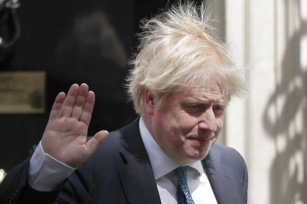 Britain's Prime Minister Boris Johnson leaves 10 Downing Street to attend the weekly Prime Mini ...
