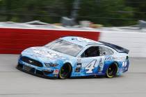 Kevin Harvick (4) drives during the NASCAR Cup Series auto race Sunday, May 17, 2020, in Darlin ...