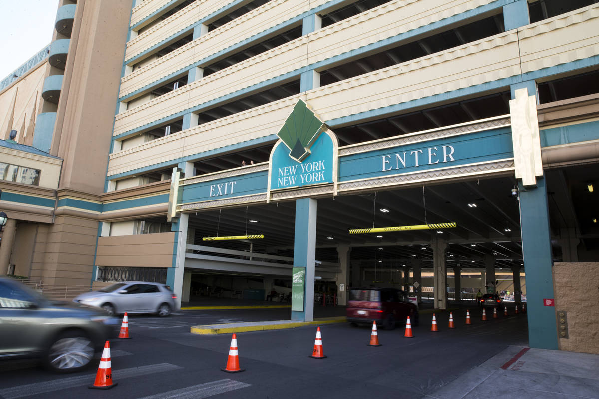 The New YorkNew York parking garage outside of TMobile Arena in Las
