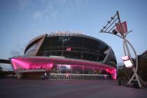 T-Mobile Arena is seen following Gov. Steve Sisolak's statewide order that non-essential busine ...