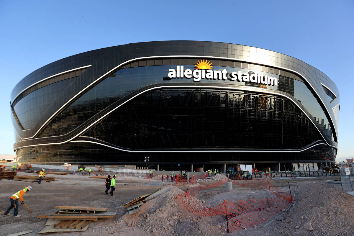 Allegiant Stadium, home of the Las Vegas Raiders, just off the Strip Thursday, May 7, 2020. (K. ...