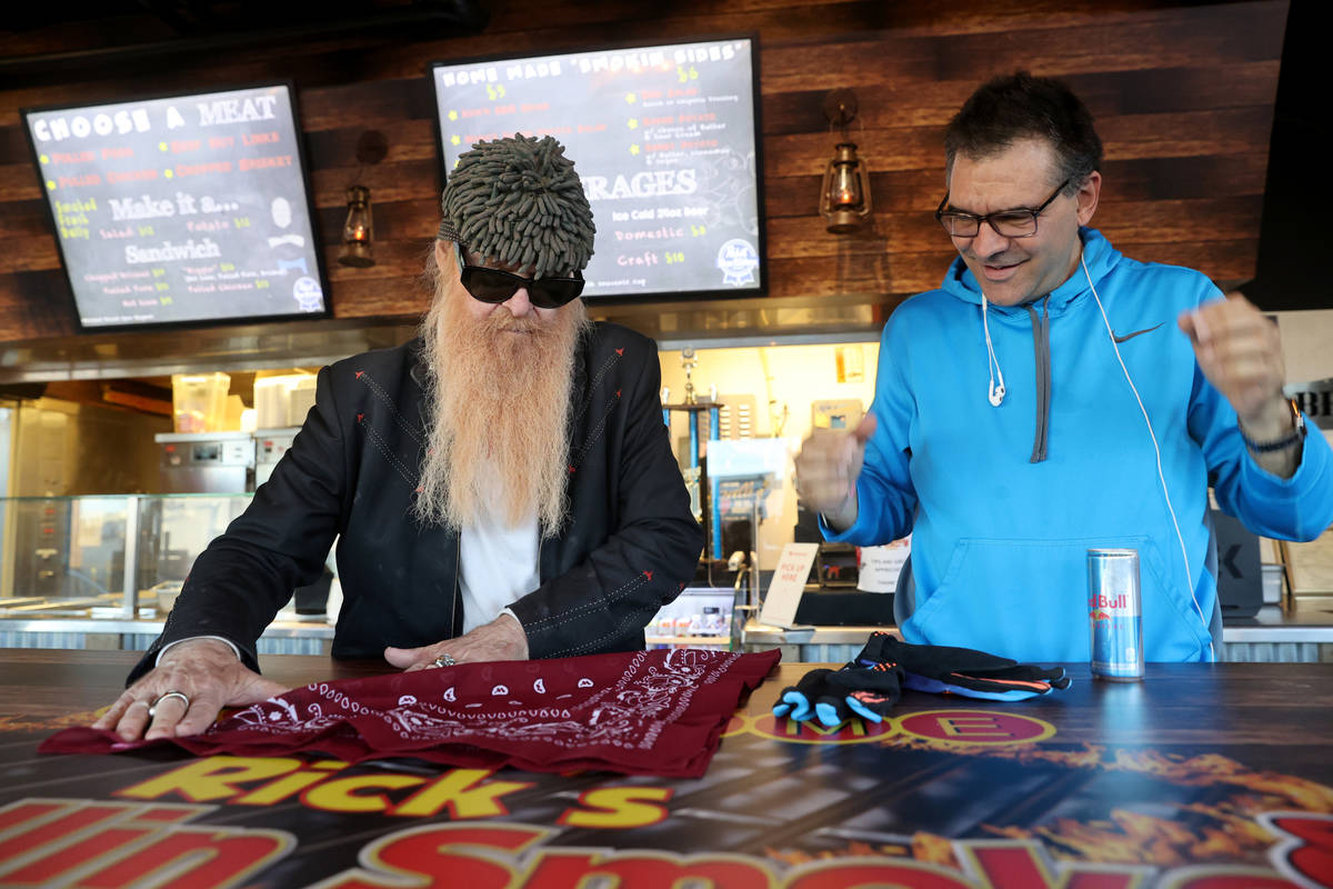 Las Vegas resident and ZZ Top frontman Billy Gibbons folds a bandanna for Las Vegas Review-Jour ...