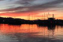 Lake Mead Marina at Sunset. Holiday visitors can expect to find busy launch ramps over the busy ...