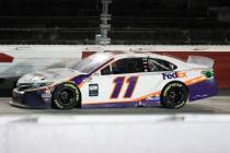 Denny Hamlin (11) drives during the NASCAR Cup Series auto race Wednesday, May 20, 2020, in Dar ...