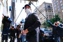 Michael Cohen arrives at his Manhattan apartment, Thursday, May 21, 2020, in New York. Presiden ...