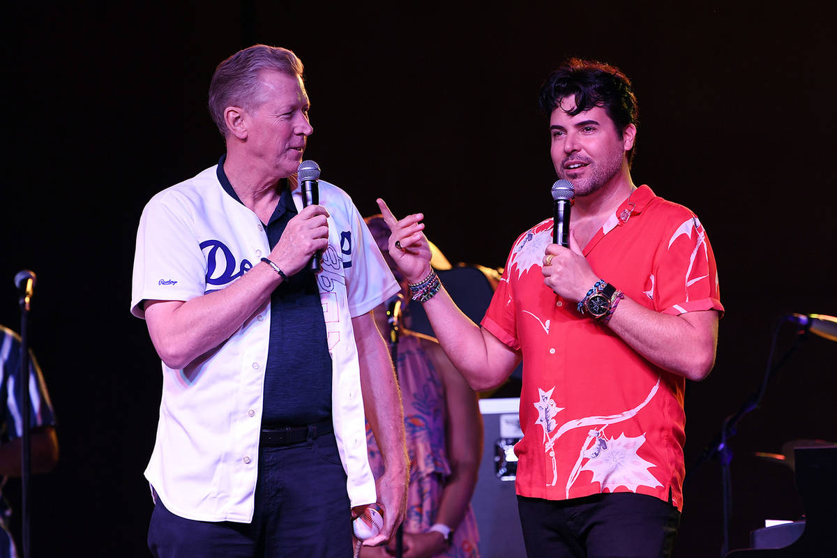 Major League great Orel Hershiser joins Frankie Moreno onstage at The Amp at Craig Ranch Region ...