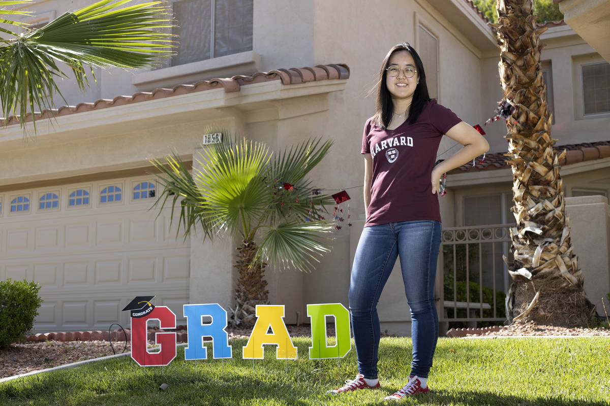 Coronado High School graduate Katie Lim, who will attend Harvard in the fall, stands for a port ...