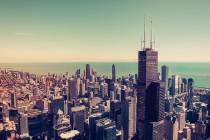 Downtown Chicago aerial view.