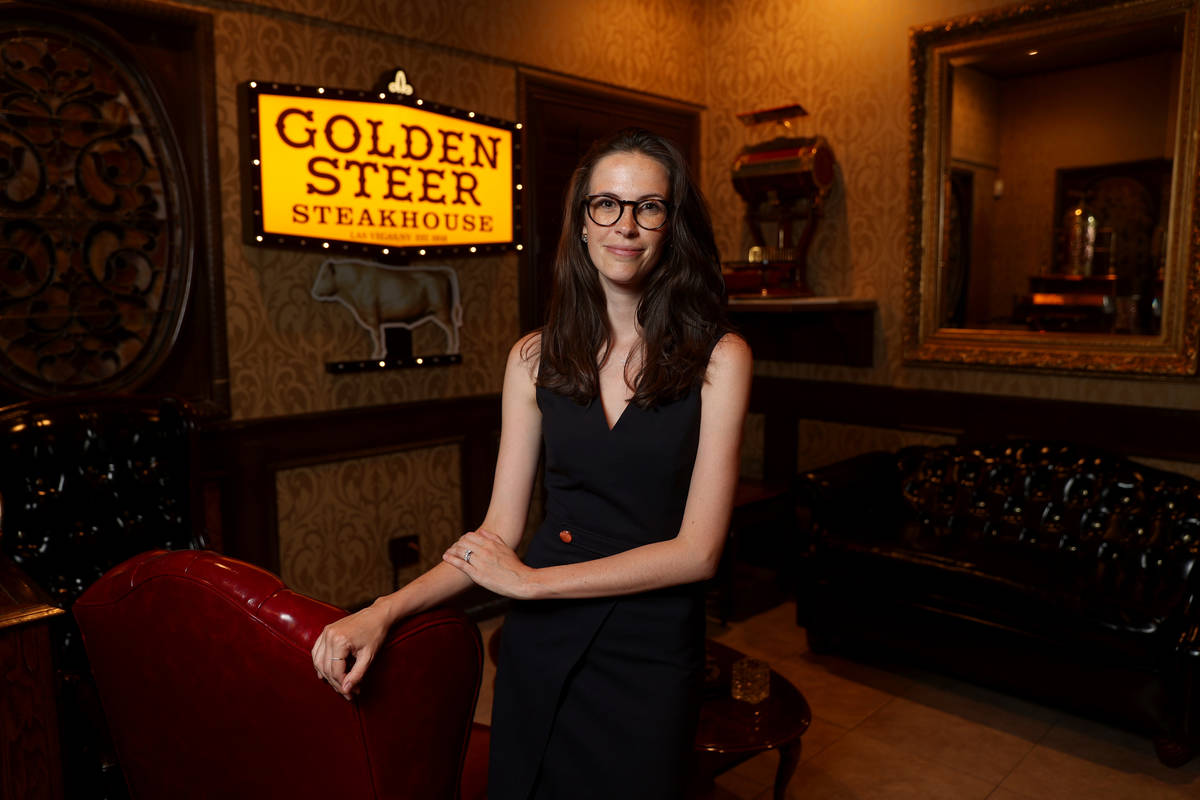Amanda Signorelli, managing partner of Golden Steer Steakhouse on Sahara Avenue near the Strip ...