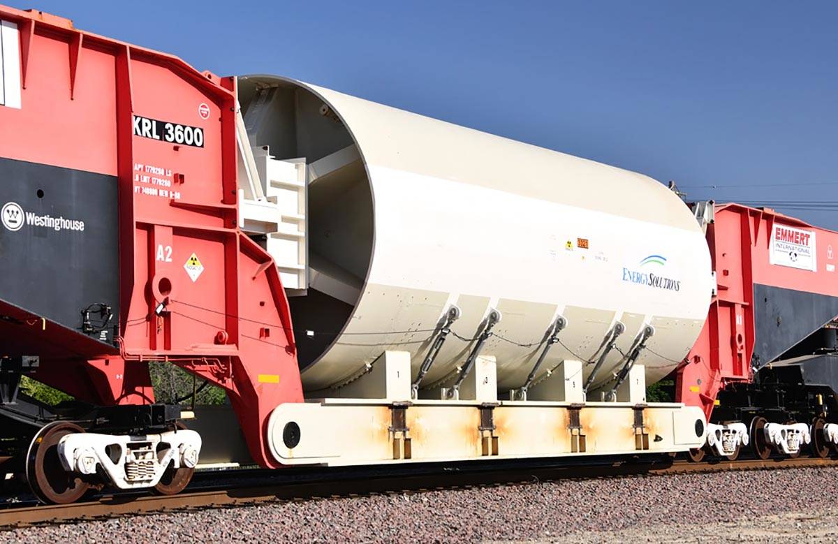 KRL 3600 is the biggest train car in the world. It is shown near Barstow, California, on Monday ...