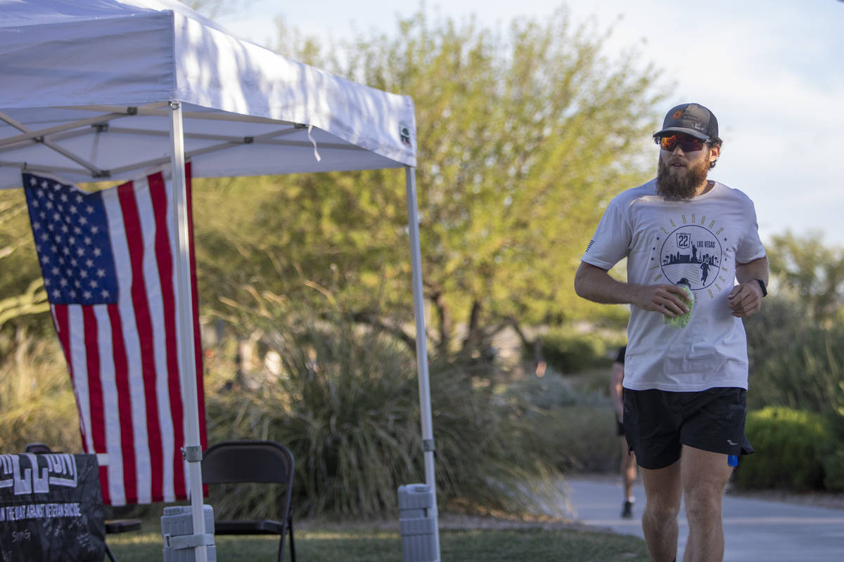 Peter Makredes runs laps around Exploration Peak Park to raise money for Mission 22, an organiz ...