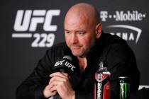 FILE - In this Oct. 6, 2018, file photo, Dana White, president of the UFC, speaks at a news con ...