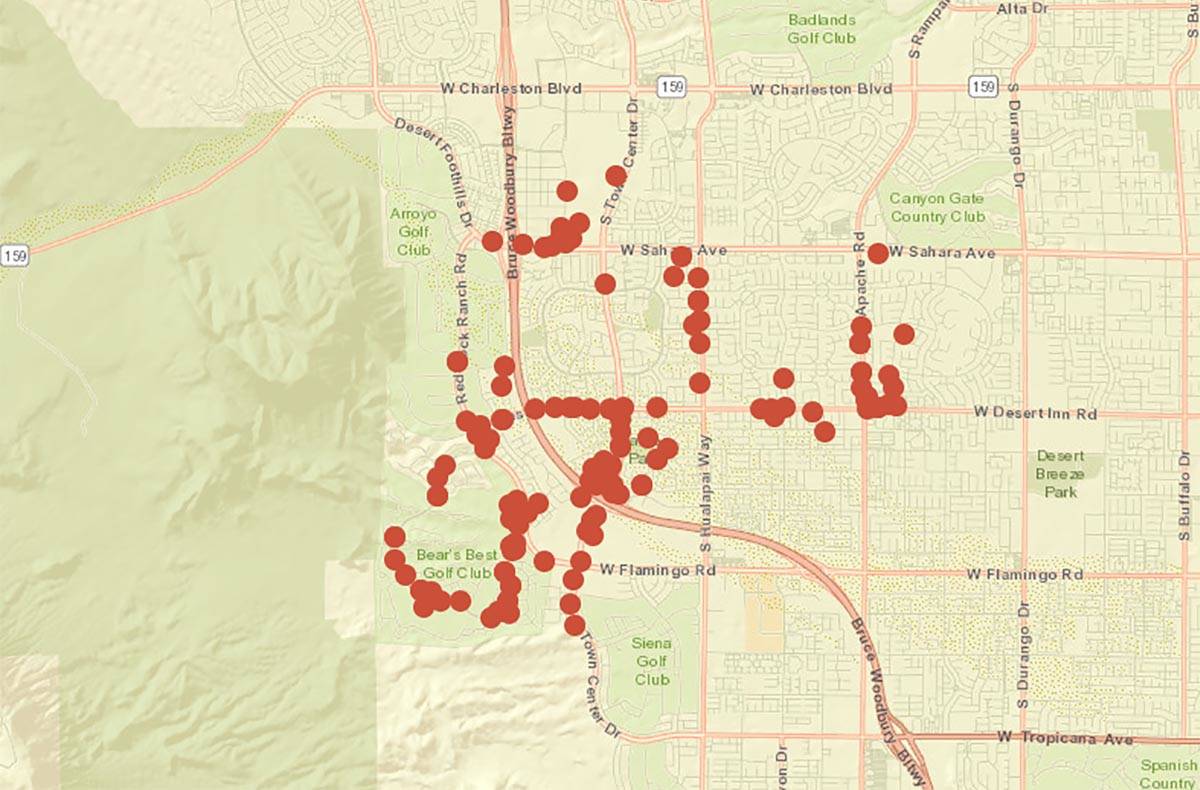 About 6,670 NV Energy customers are without power in the west Las Vegas Valley on Tuesday, May ...