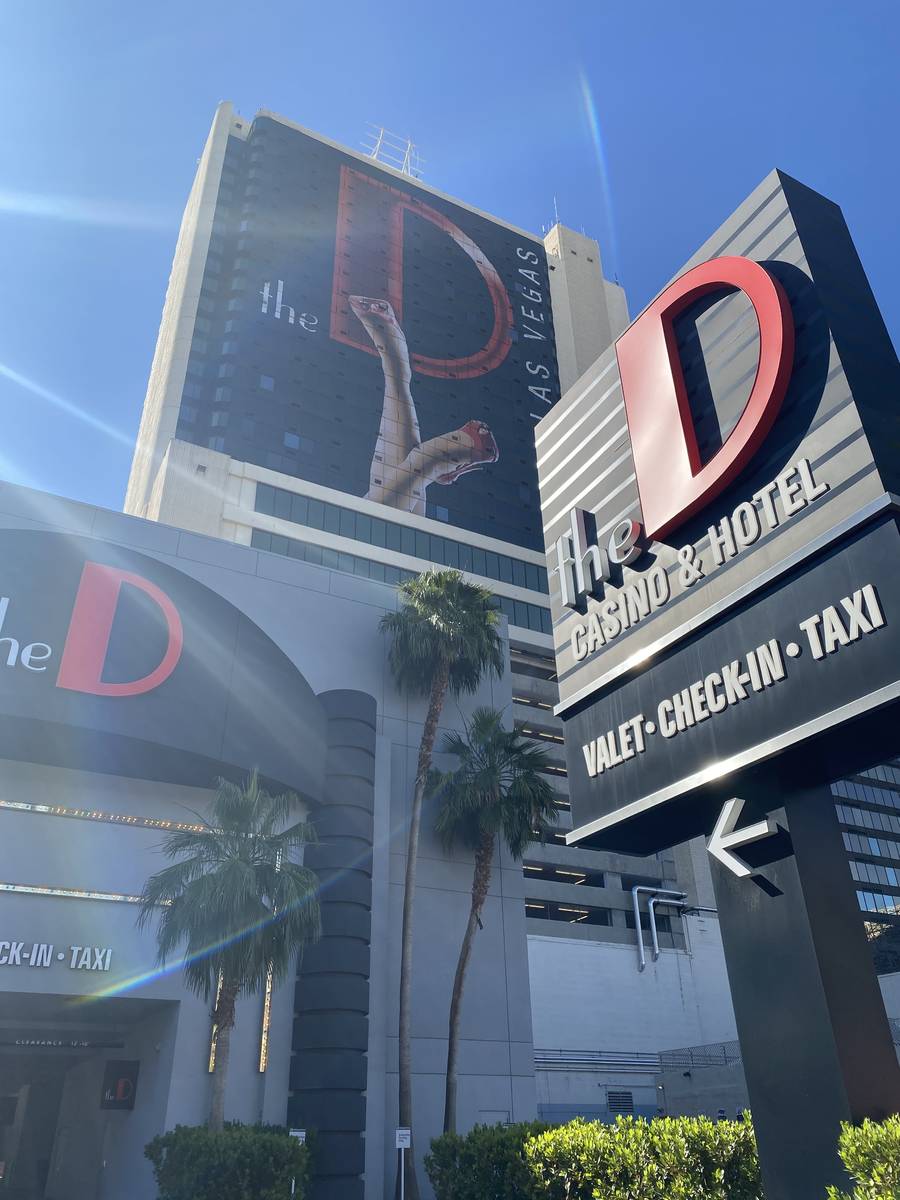 A look at the signs at the D Las Vegas, temporarily closed for COVID-19, on Tuesday, May 26, 20 ...
