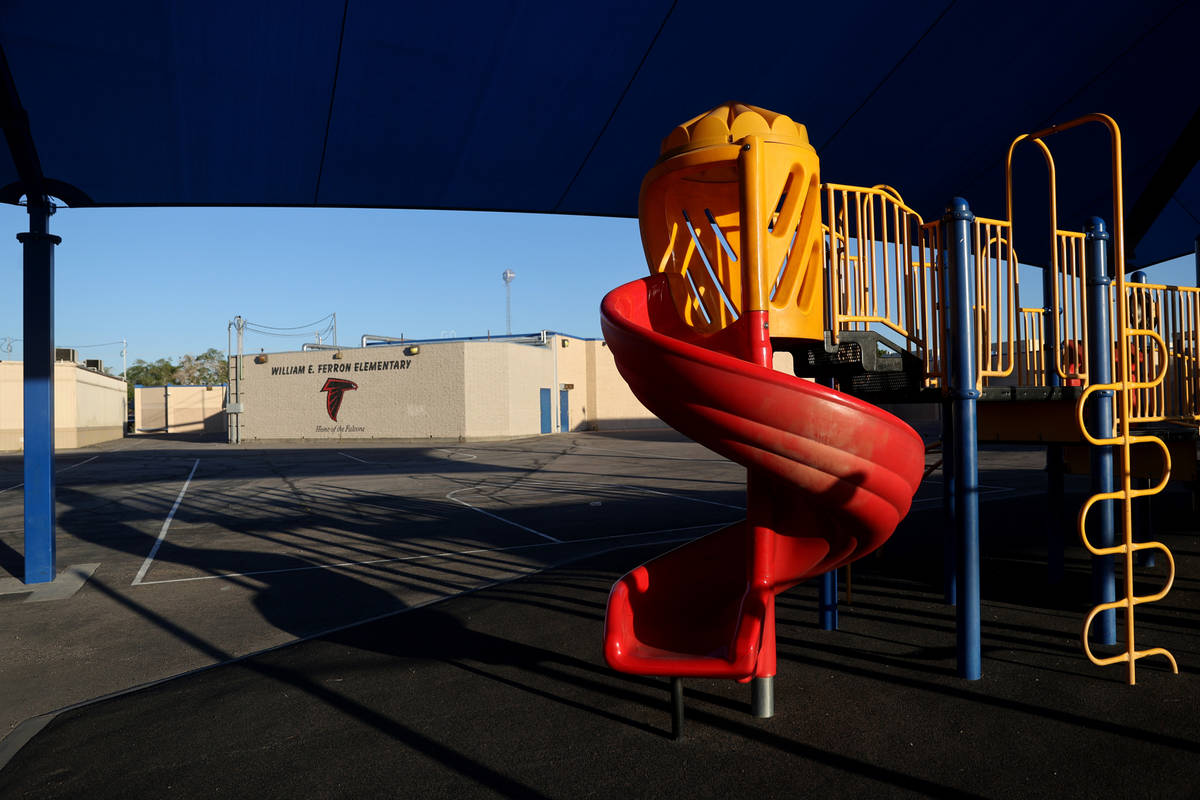 Ferron Elementary School in Las Vegas Wednesday, May 27, 2020. Clark County School District pla ...