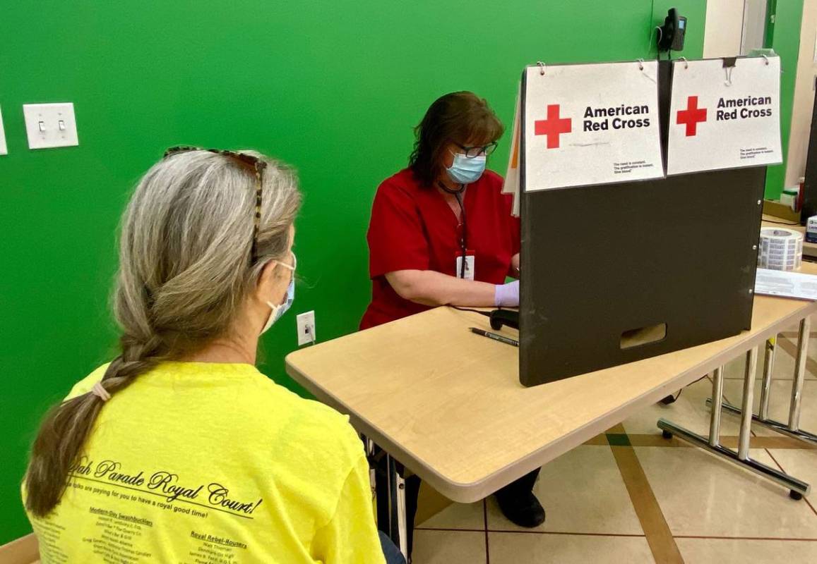 A blood donor checks in at a recent American Red Cross blood drive held at the Girl Scouts of S ...