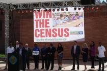 Government official including North Las Vegas Councilman Isaac Barron participate during the So ...