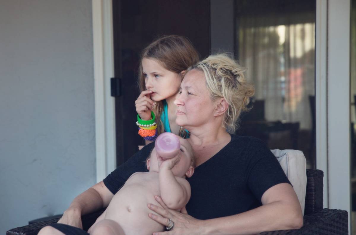 Kim Foster with daughter Edie and baby Desi. (Kim Foster)