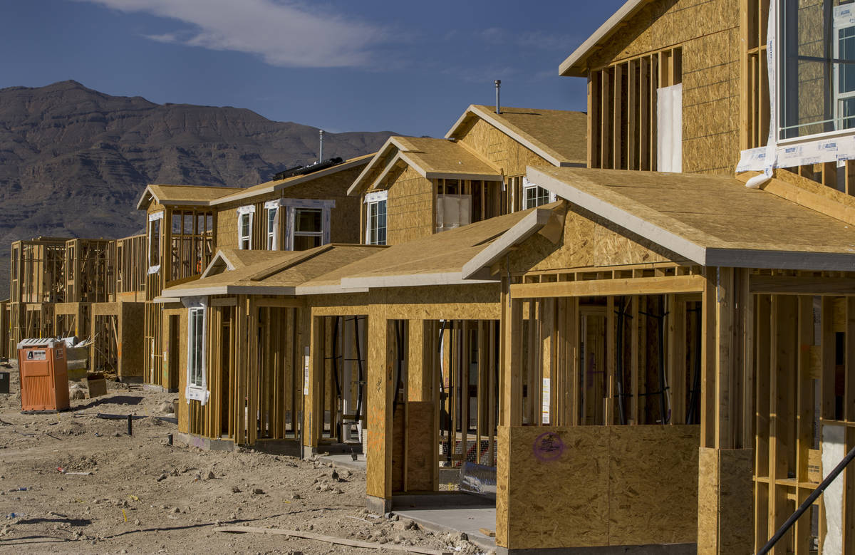 New home construction continues on the Alpha Ridge community project in the northwest Las Vegas ...