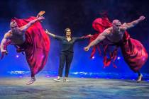 Resident choreographer Danita Eldridge, middle, gives direction to Reggie Morlen, left, and A.J ...