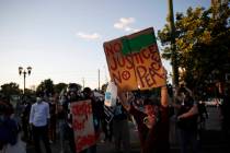 Demonstrators gather Thursday, May 28, 2020, in St. Paul, Minn. Protests over the death of Geor ...