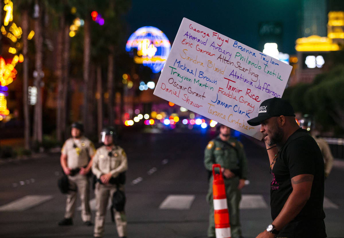 Floyd protest on Las Vegas Strip turns into tense standoff