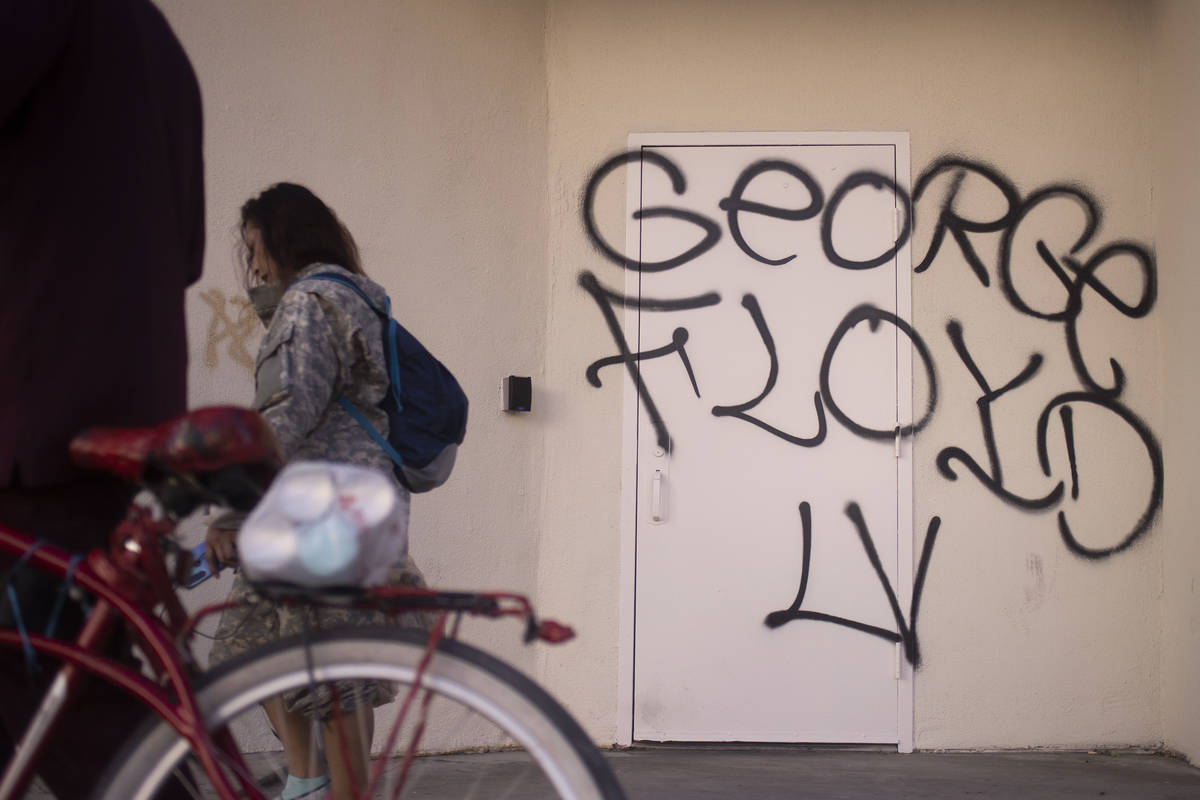 Following a night of protesting for George Floyd, a black man killed by Minneapolis police, dow ...