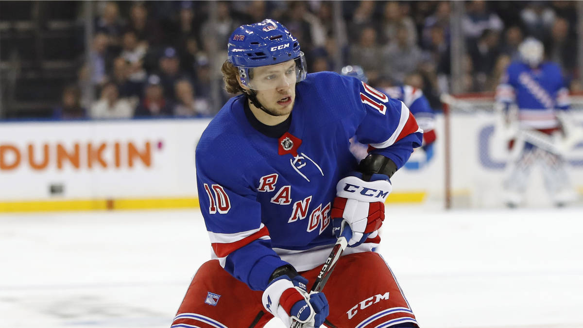 New York Rangers center Artemi Panarin (10) during the second period of an NHL hockey game, Tue ...