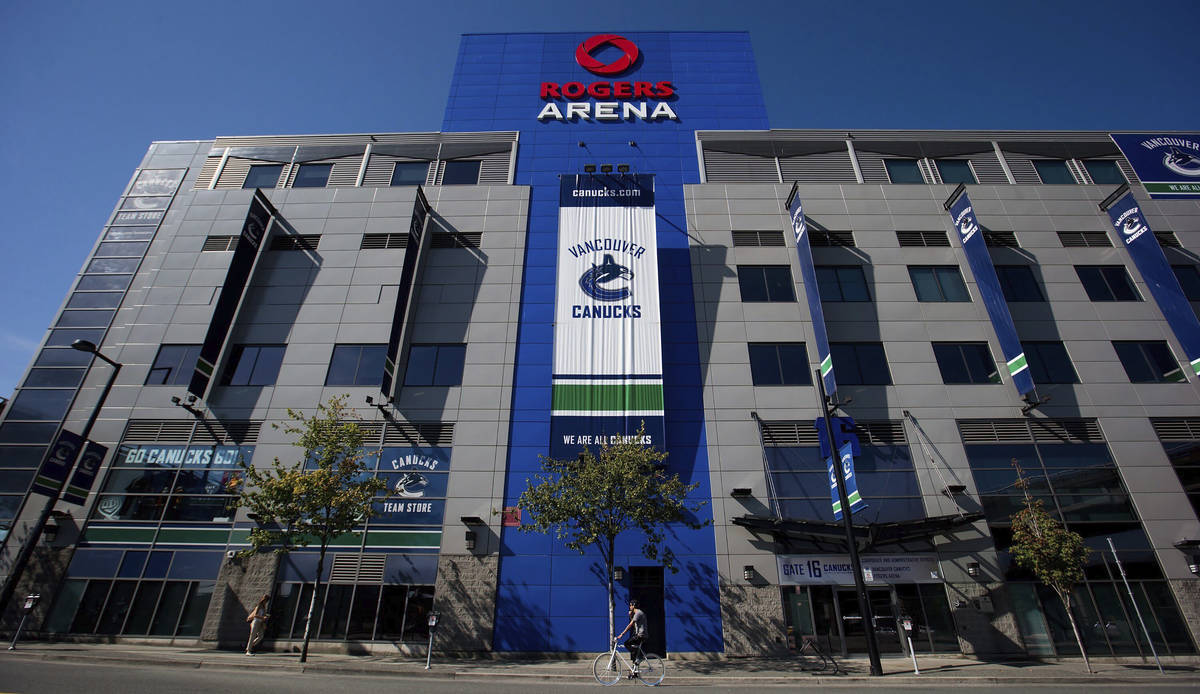 Rogers Arena in Vancouver, British Columbia. Sept. 16, 2012. (Darryl Dyck/Canadian Press via AP ...